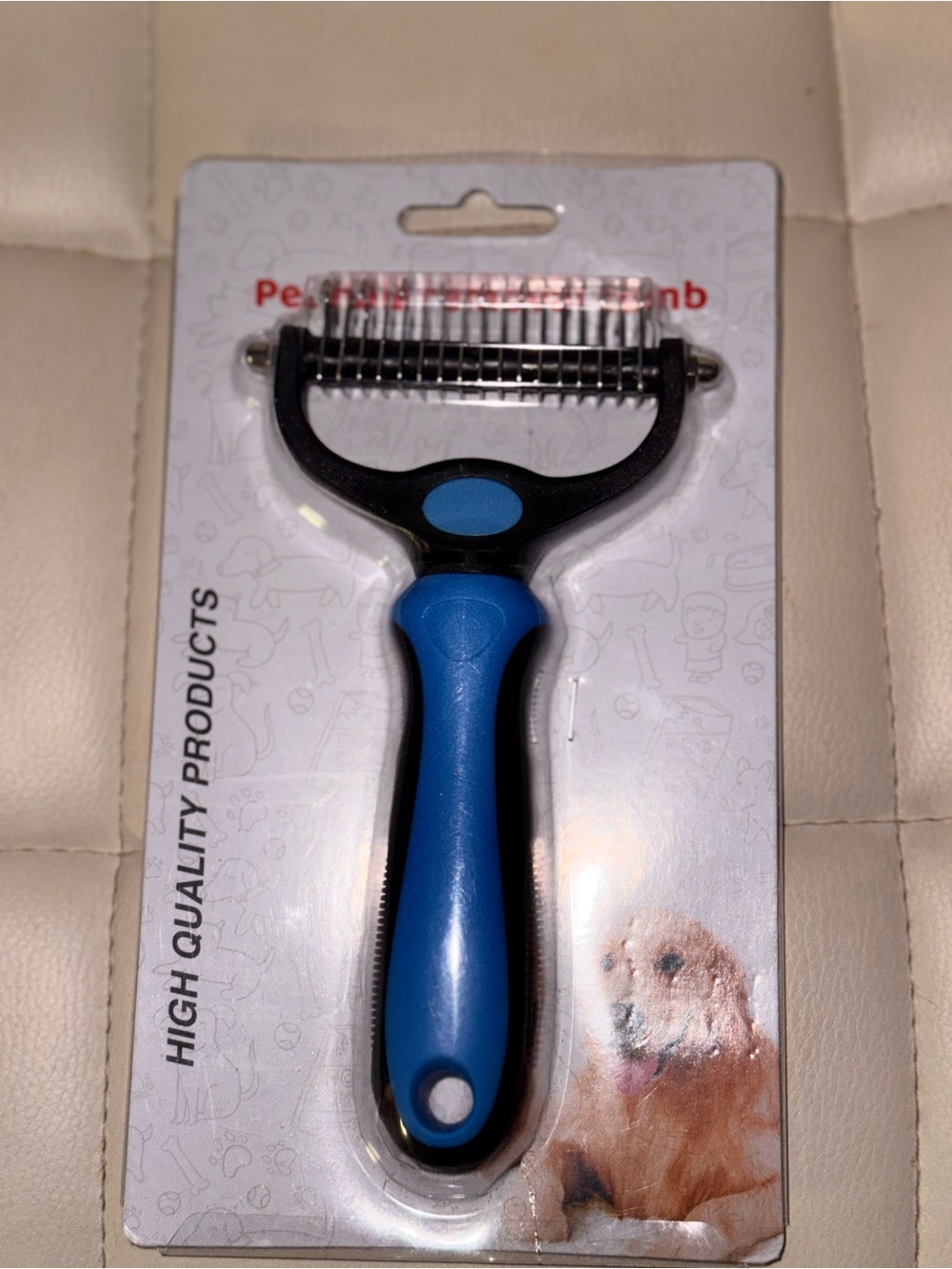 High-Quality Blue Dog De-shedding Rake - Men Grooming